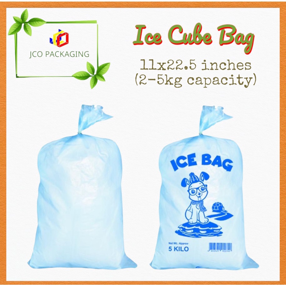 100pcs ICE CUBE BAG (HD) PLAIN/PRINTED 11x22.5inches 25kg ice cube