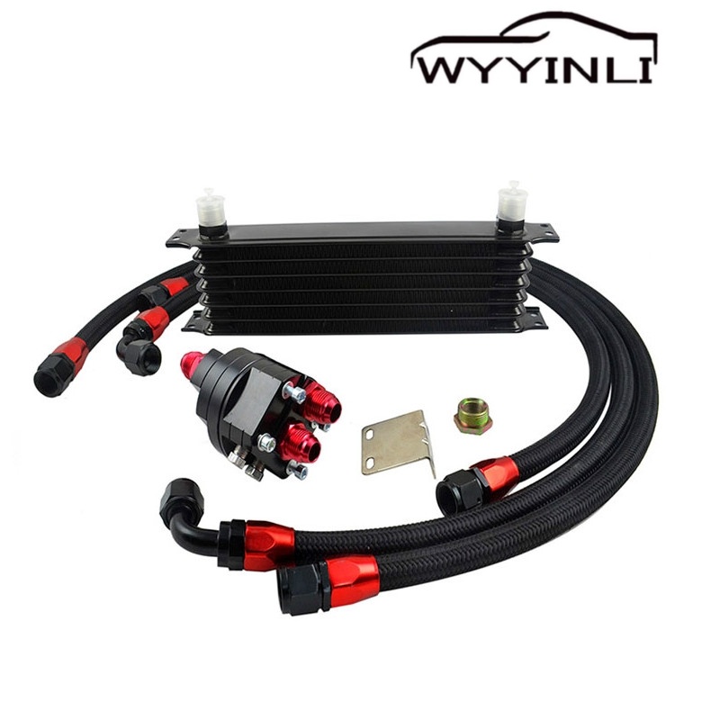 Universal 10 Row OIL COOLER 10AN Aluminum Engine Transmission Oil