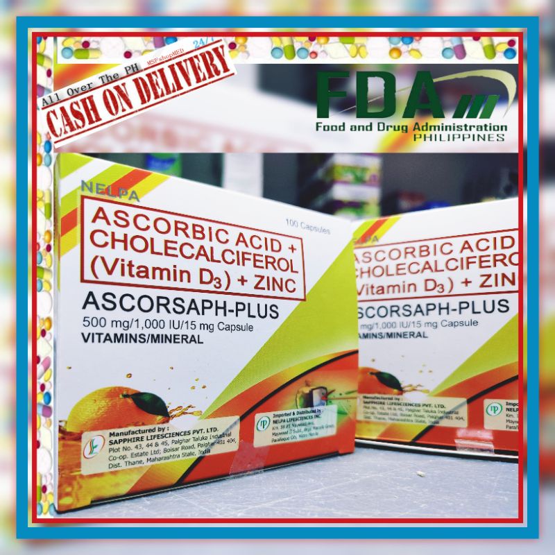 ASCORSAPHPLUS ASCORBIC ACID + CHOLECALCIFEROL (VITAMIN D3) + ZINC
