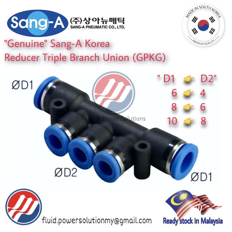 SangA GPKG Series "Made in Reducer Triple Branch Union Pneumatic