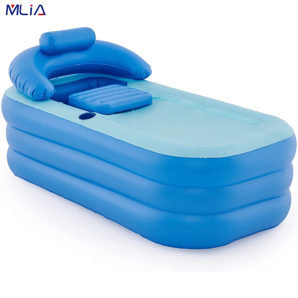 Inflatable Adult Bath Tub, FreeStanding Blow Up Bathtub with Foldable