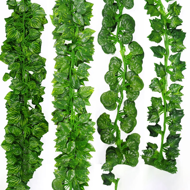 Artificial Green Leaf Plants Vine Hanging Plants Fake Leaves for Wall