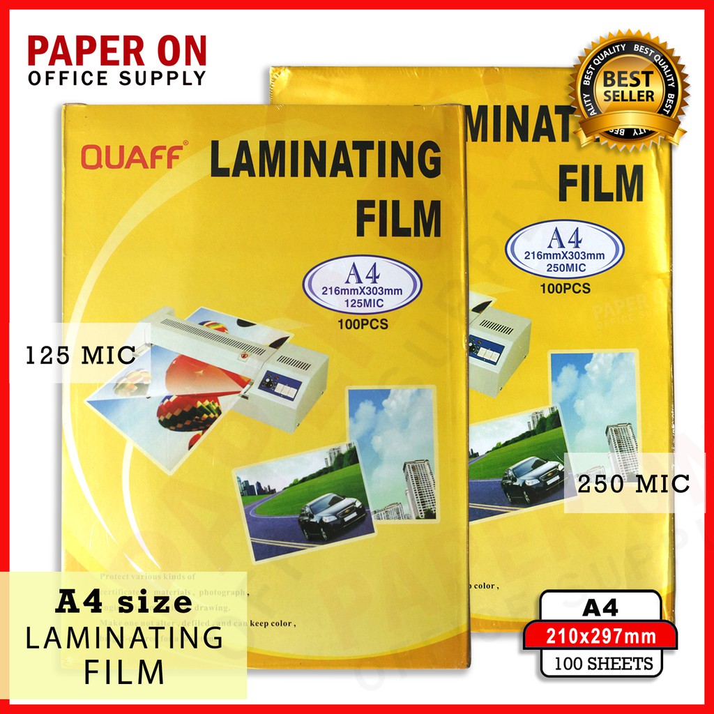 QUAFF Laminating Films A4 250/125microns Shopee Philippines