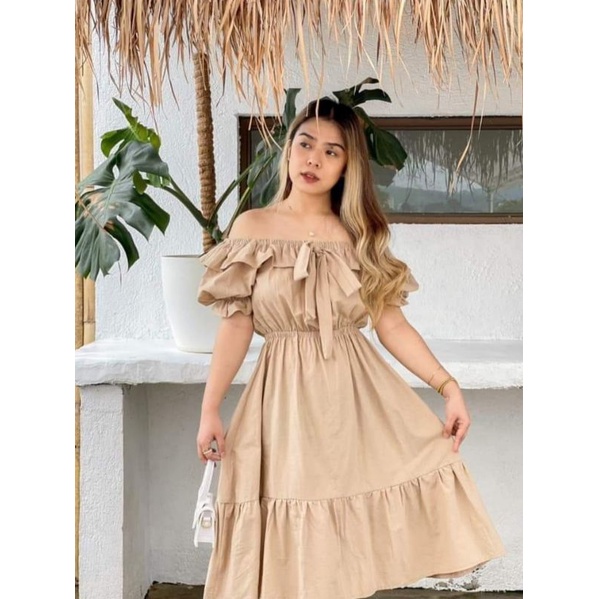 COTTON LINEN FABRIC DRESS (2 WAYS) Shopee Philippines