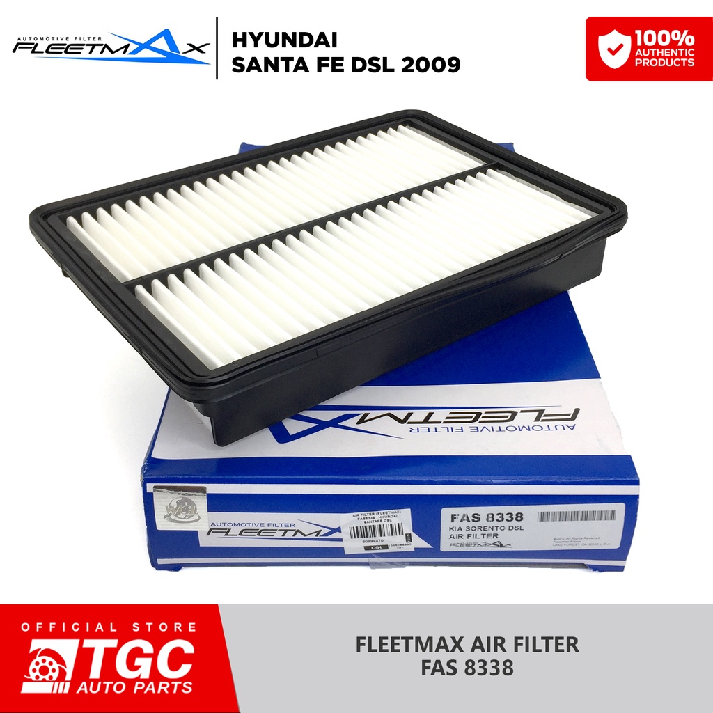 Fleetmax Air Filter / Air Cleaner Hyundai Santa Fe Dsl Kia Sorento Dsl