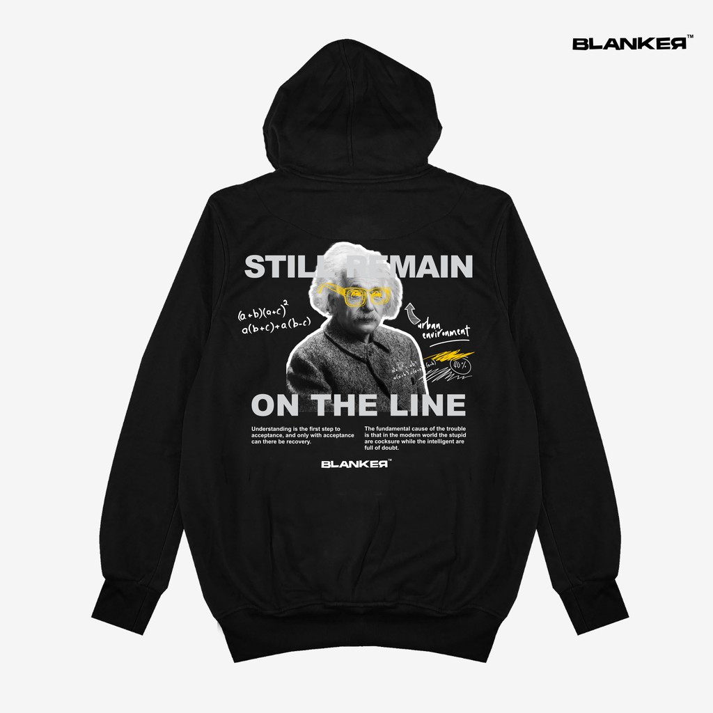 HITAM Blanker Sweater Hoodie Black Plastisol Einstein Screen Printing
