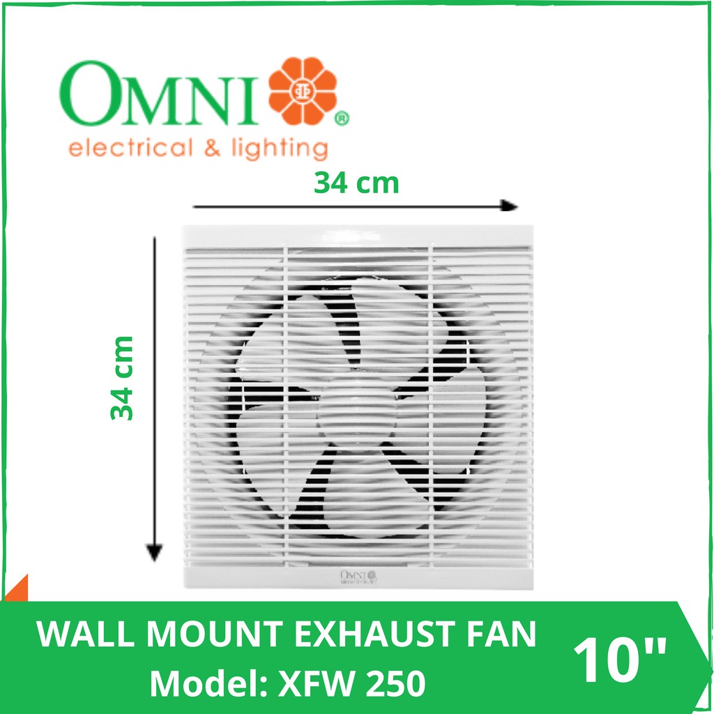 Omni Wall Mounted Exhaust Fan 8, 10, 12 Inches Xfw 200, 250, 300