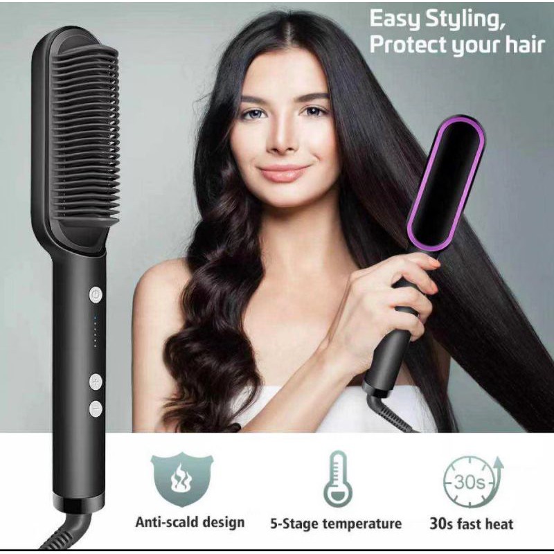 Automatic Hair Curler Heating Hair Straightener Comb Curler Anti