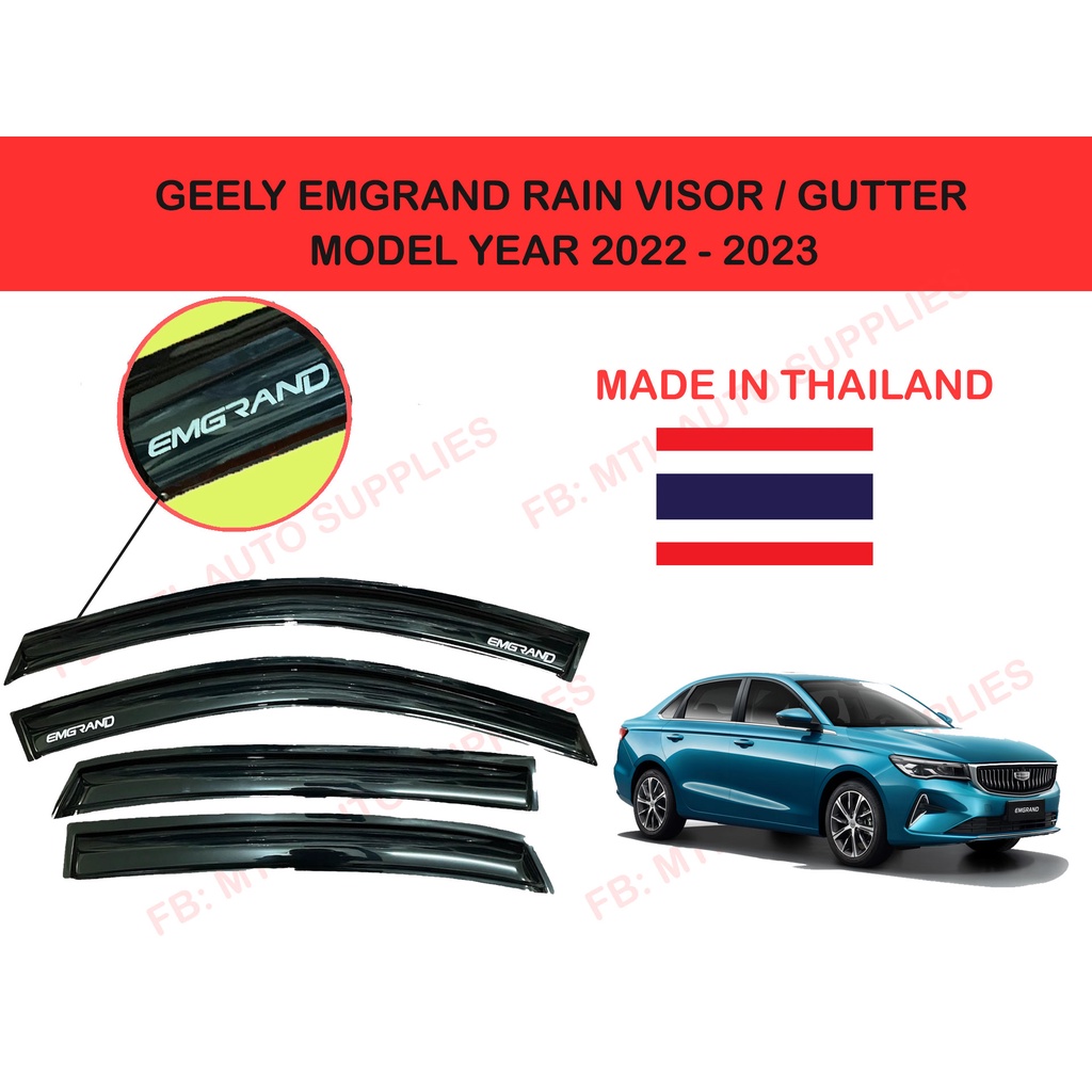 Geely Emgrand 20222023 Rain Visor / Rain Guard / Rain Gutter Shopee