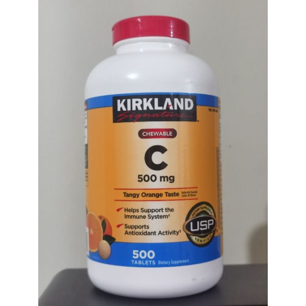 Kirkland vitamin C 500mg 500 tablet chewable sodium ascorbate ascorbic