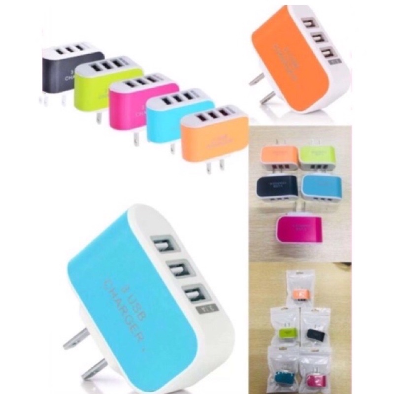 3 USB Port LED Charger Plug charging Adapter Shopee Philippines