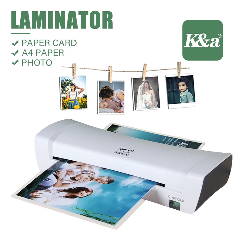 K&A A4 Laminators Machine Hot And Cold Laminating Two Roller With Free