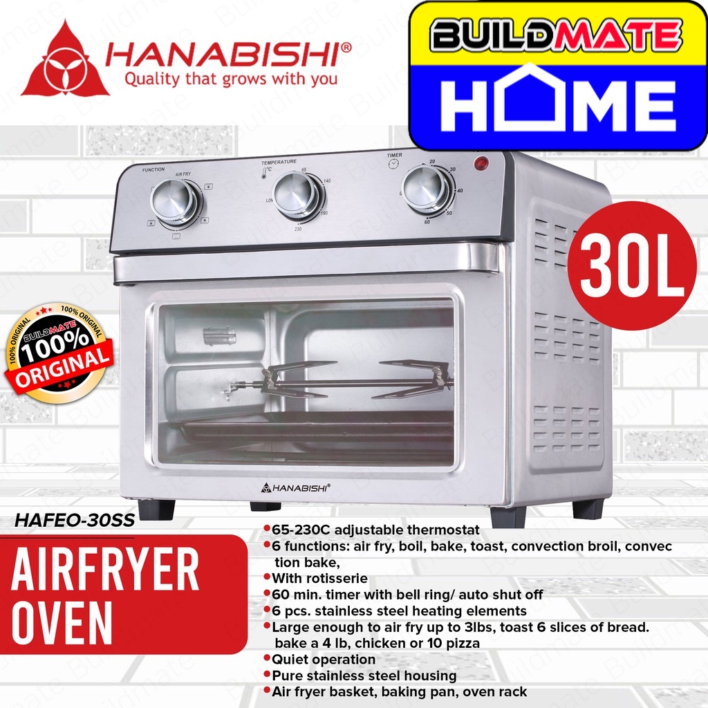 HANABISHI Air Fryer Oven 30L with Rotisserie Function HAFEO30SS