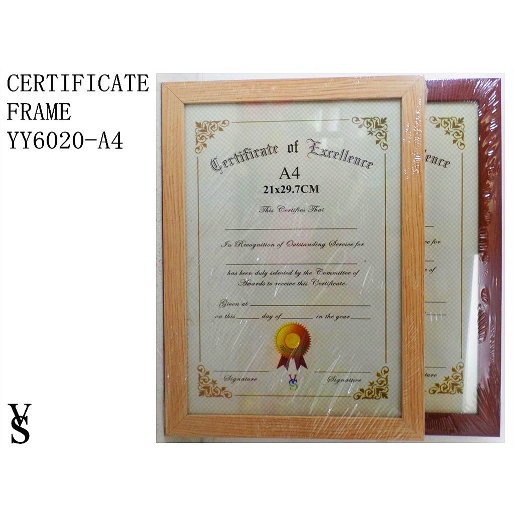 [VS] CERTIFICATE FRAME WOODEN ACETATE COVER A4 YY6020/YY8033X/YY8001
