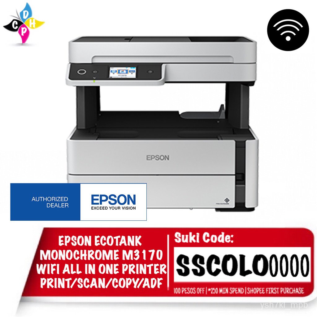 Epson M3170 EcoTank Monochrome WiFi AllinOne Ink Tank Printer Shopee Philippines