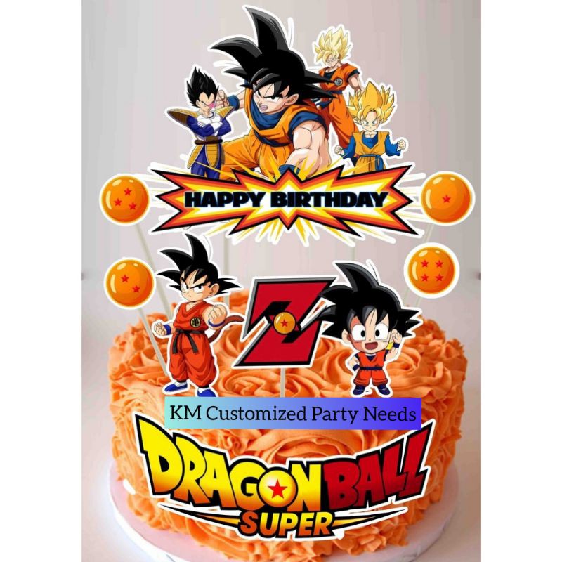 Dragon Ball Z Theme Customized Cake Topper Shopee Philippines