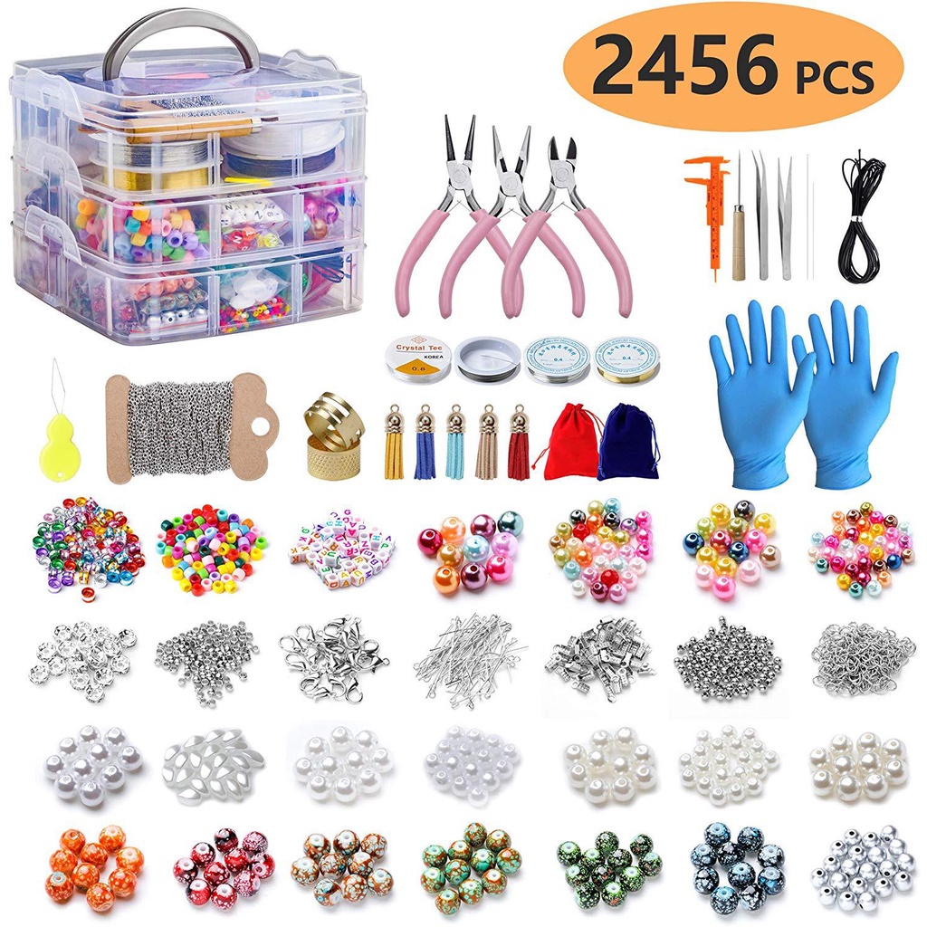 ☒☢2456pcs Large Jewellery Making Starter Kit,seed beads set,oiktner