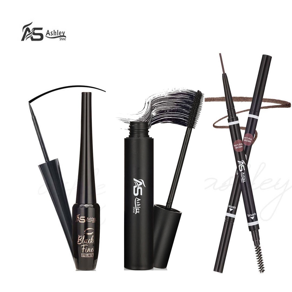 Ashley Shine Eyeliner + Mascara + Eyebrow Pencil Eye Makeup Set AS5115