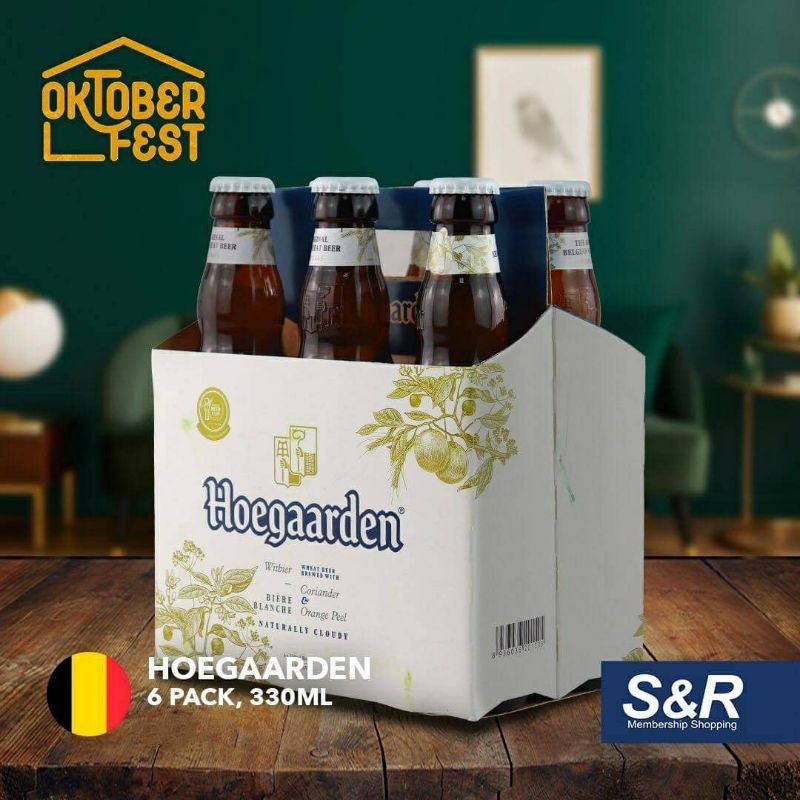Hoegaarden Wheat Beer with Coriander and Orange Peel and 6 bottles