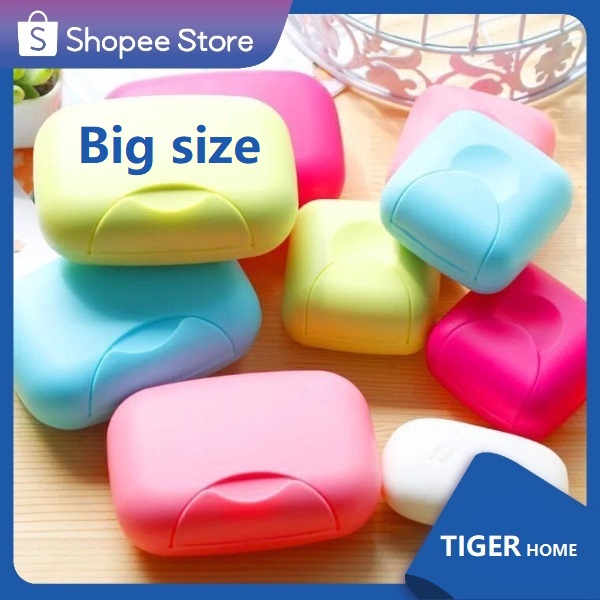 Big size Toilet soap dish with lid travel portable cute size lock