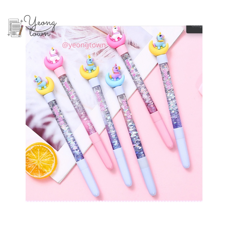 Unicorn Ballpoint Pen (unicorn) With Sparkling Emulsion Shopee