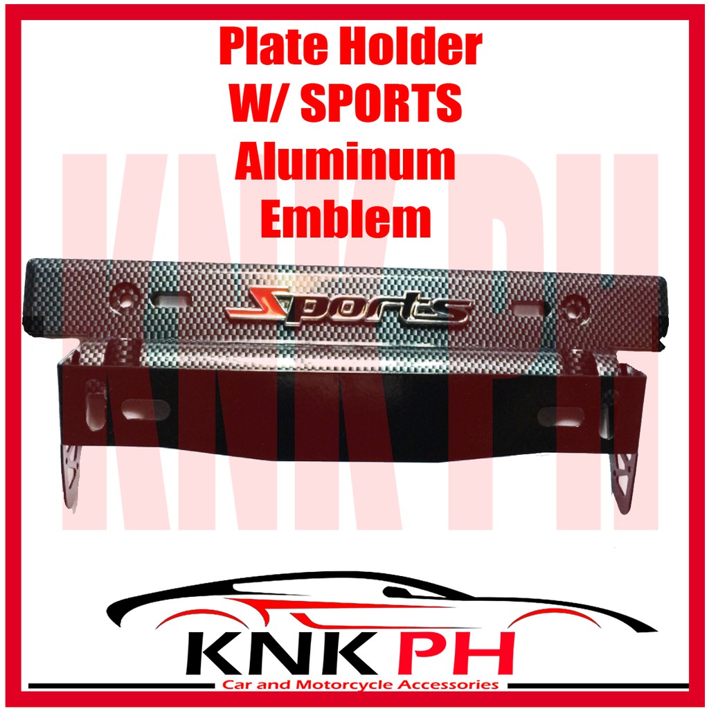 SPORT Car Tilting Plate Holder Carbon with 3D Emblem Metal Shopee