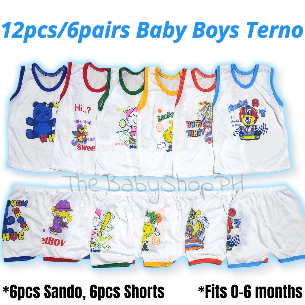 12pcs or 6pairs Terno for Baby Boys New Born Clothes Set Infant Clothes