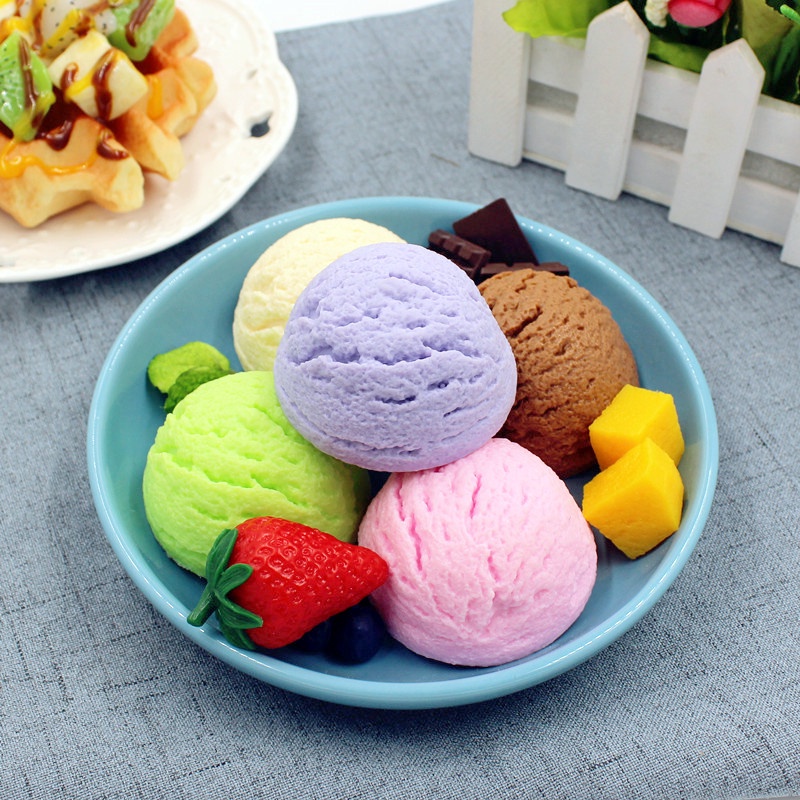 1PC Artificial Ice Cream Balls Realistic Simulation Food Desserts Fake Ice Cream Model for