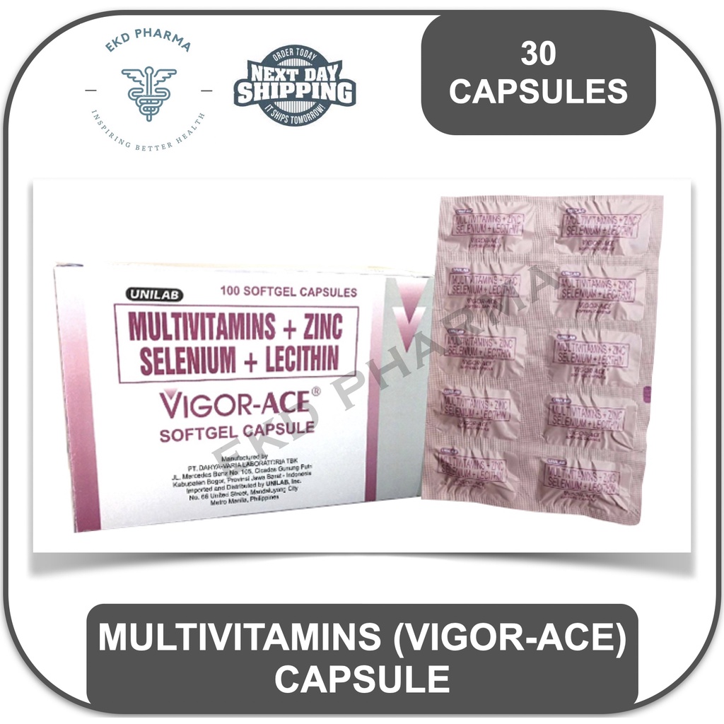 Vigor Ace Multivitamins Soft Gel Capsule l 30 & 100 capsules l Expiry date 7/2027 Shopee