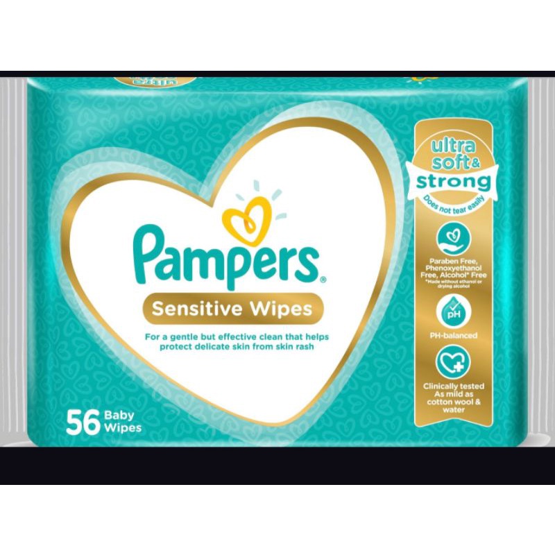 Pampers Sensitive wet wipes 56 pcs.. Shopee Philippines