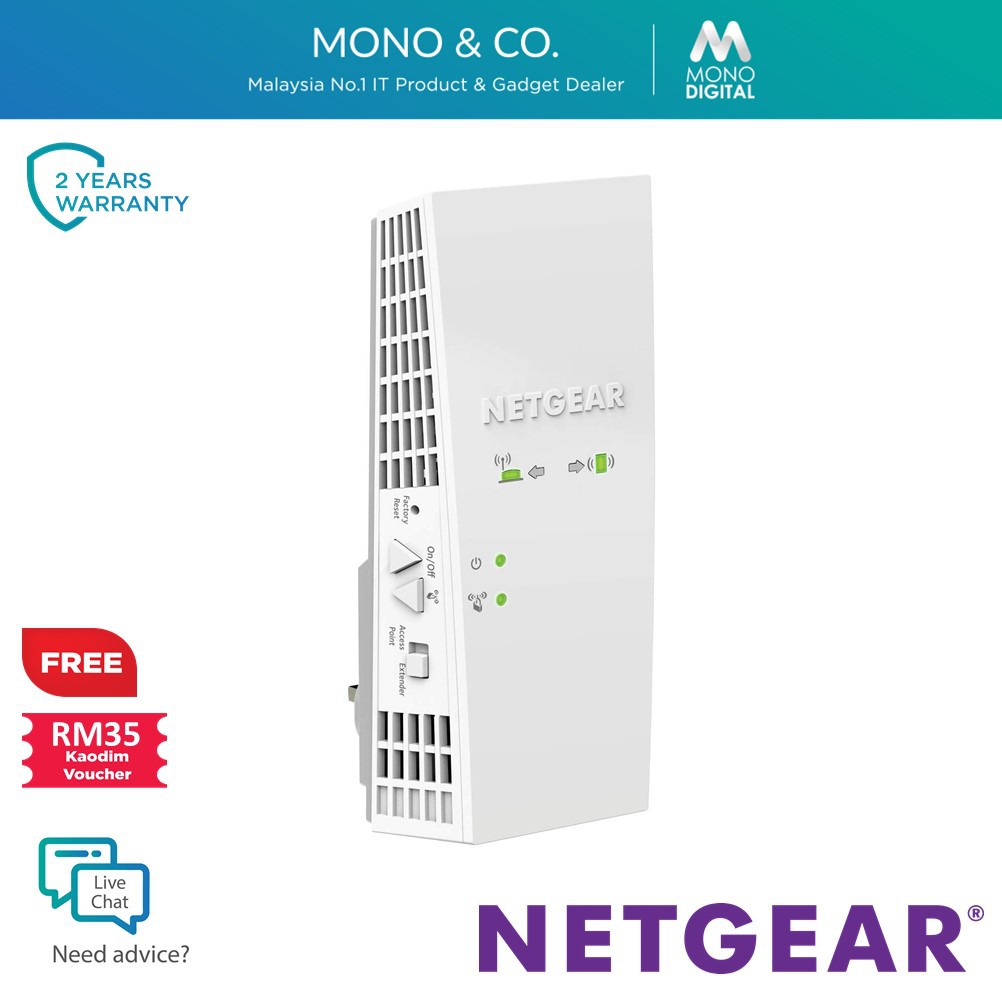 NETGEAR AC1900 Dualband WiFi MESH Range extender ( EX6410 ) Shopee