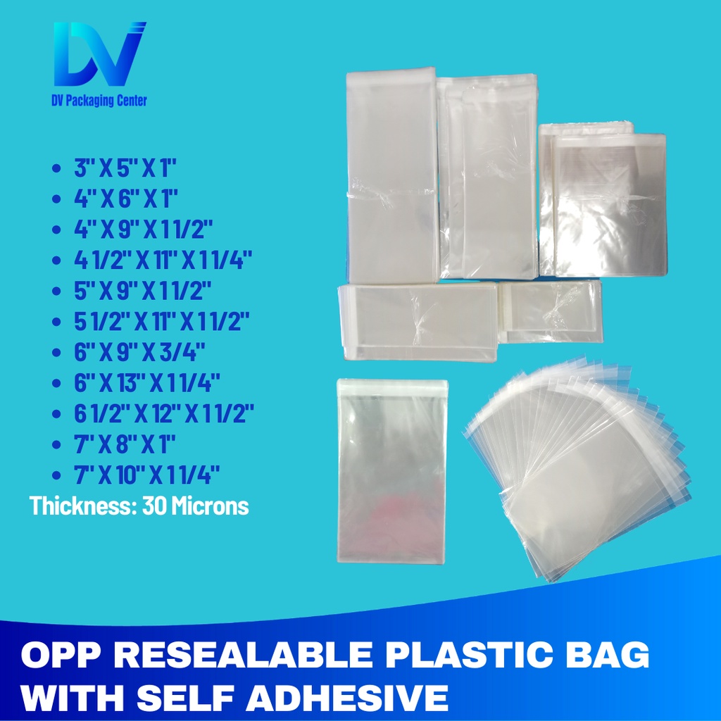 OPP RESEALABLE PLASTIC BAG WITH SELF ADHESIVE (1 PACK X 100PCS