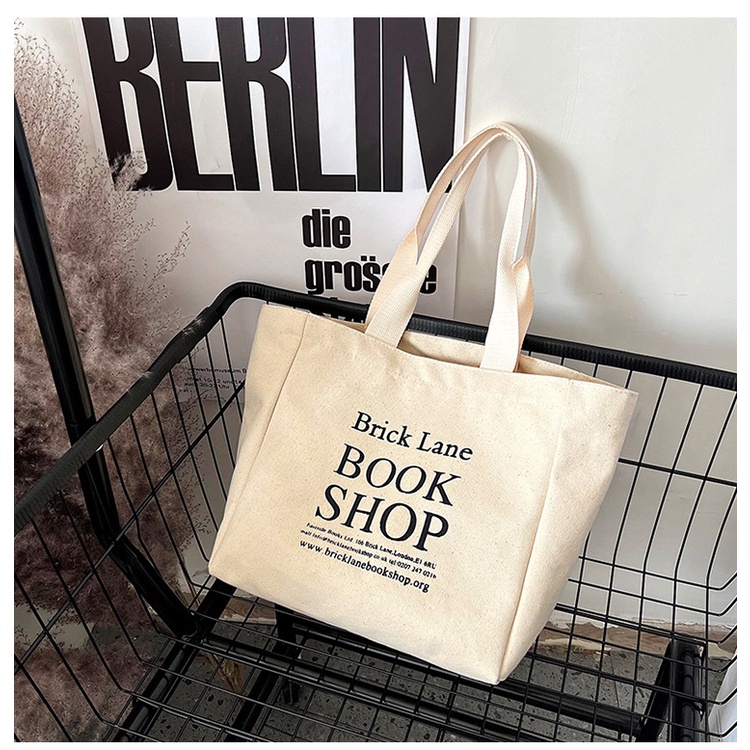 Retro Easy Matching Canvas Handbag Mini Small Bag Large Capacity Letter