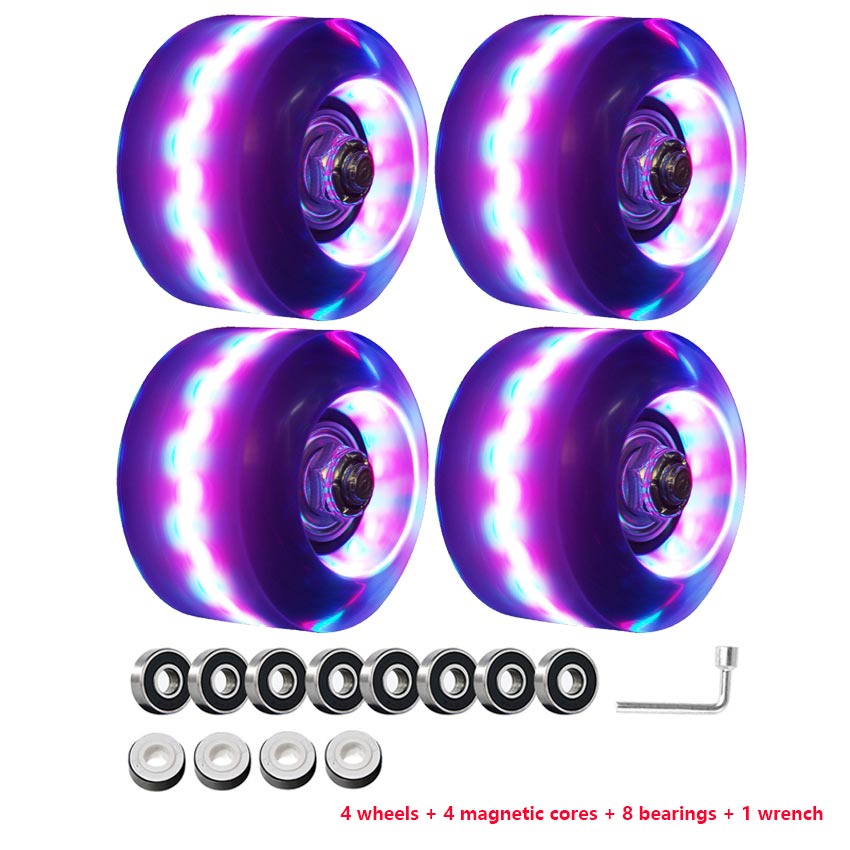 4pcs Luminous Light Up Roller Skate Wheels With Bearings Roller Skates Wheels Skates Wheel