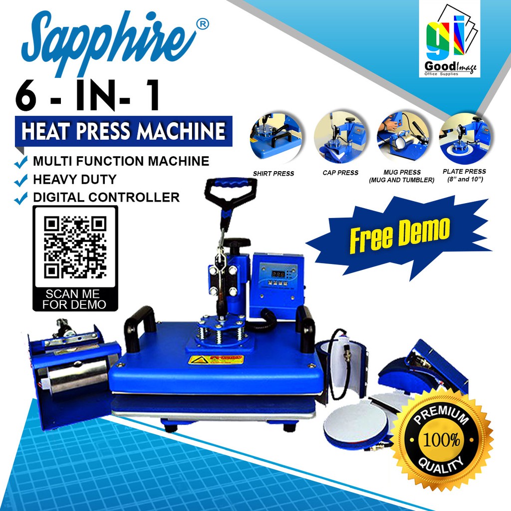 Sapphire 6 In 1 Multi Function Heat Press Machine Shopee Philippines