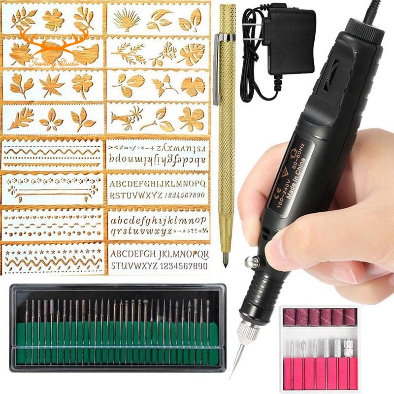 Electric Engraver Pen,Engraving Tool Kit for Metal Glass Stones Ceramic