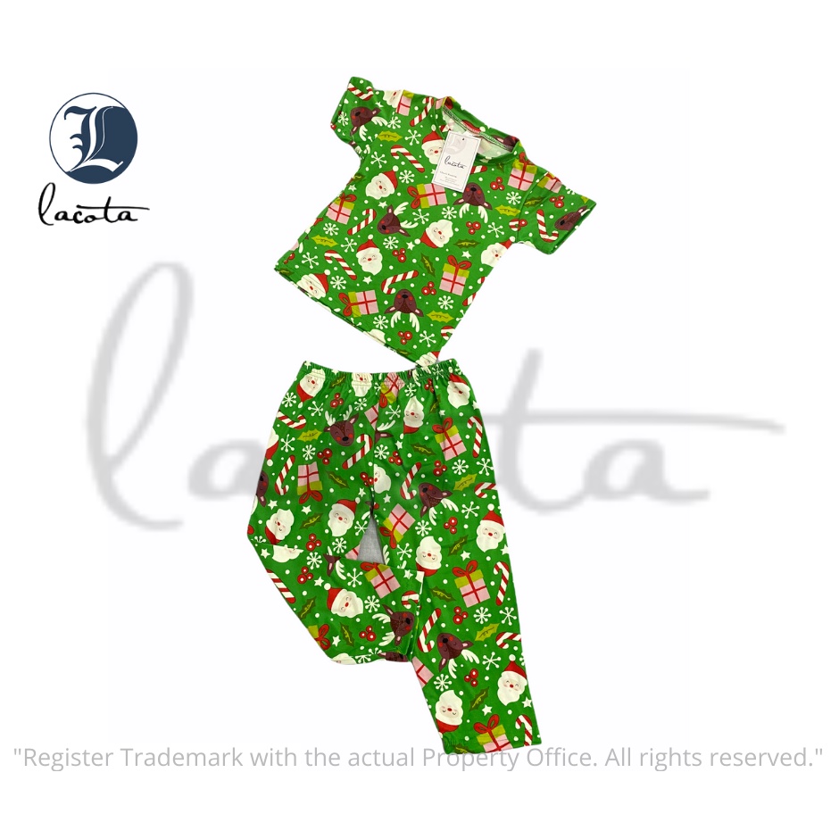 LACOTA Fashion Seasonal Christmas Theme Sleepwear For Family Kids Set