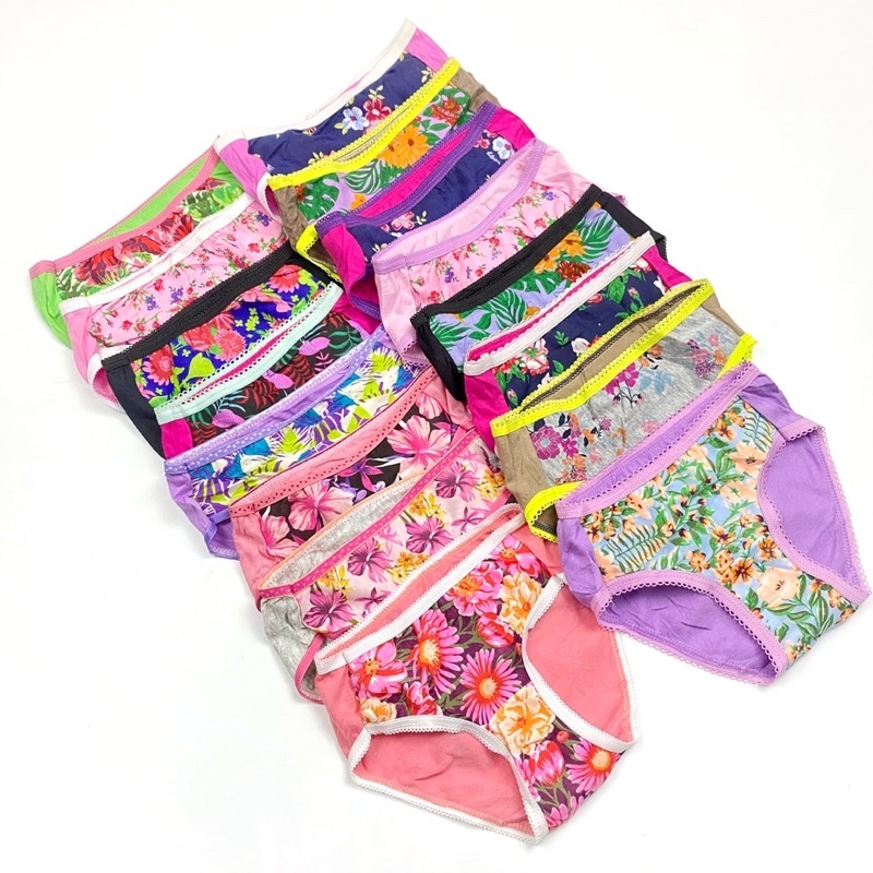 NKS 12Pieces Kid's/Girl's 100 Cotton High Quality Assorted Design