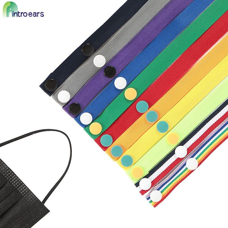 ⋮ 【hot】 Color Rainbow Adjustable Face Mask Lanyard Strap Holder Mask Hanging Rope Face Mask