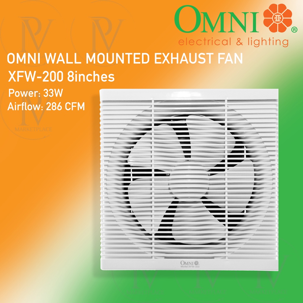 OMNI Wall Mounted Exhaust Fan XFW2008", XFW25010", XFW30012