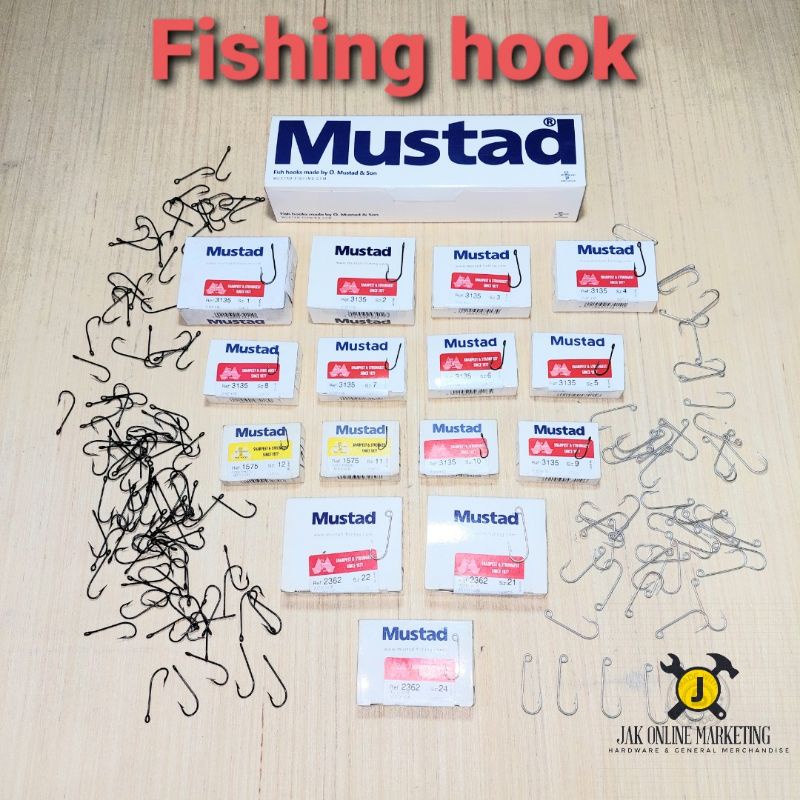 Mustad fish hook/fishing hook/fishing tackle/imerick hook/types and