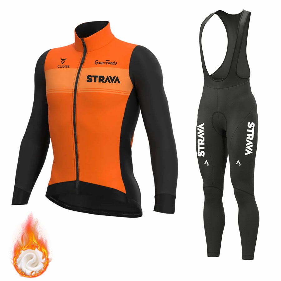 Warm 2022 Winter thermal fleece Cycling Clothes BH men Jersey suit