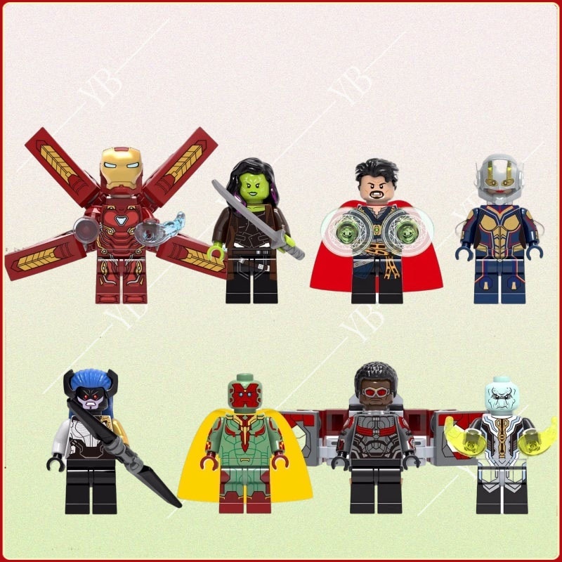 Men's Falcon Iron Man Assembled Minifigure Building Blocks Educational