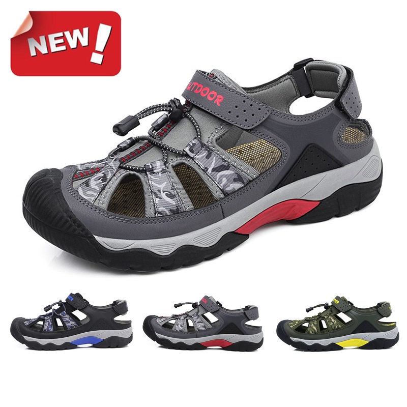 Camouflage Hiking Sandals Men Anti Collision Rounded Toe Sports Sandal