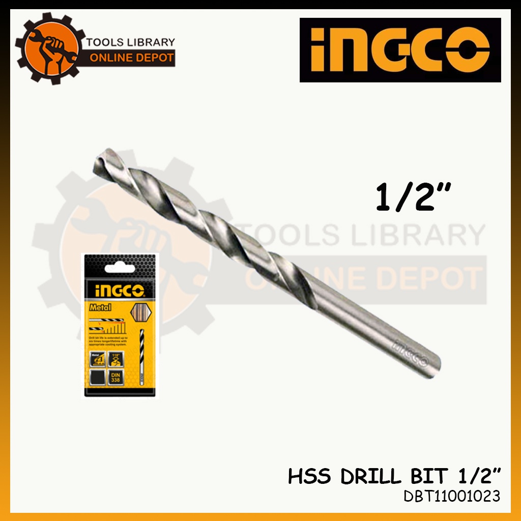 INGCO Cobalt HSS Drill Bit 1/2" (DBT11001023) (ORIGINAL) Shopee