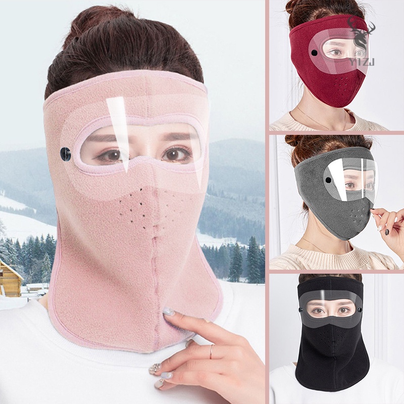 Fleece Full Face Mask with Eye Shield Cold Weather Ski Mask Cap