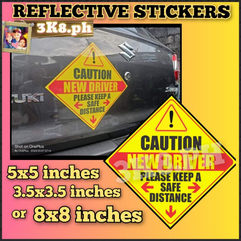 NEW DRIVER REFLECTIVE CAR STICKER Shopee Philippines