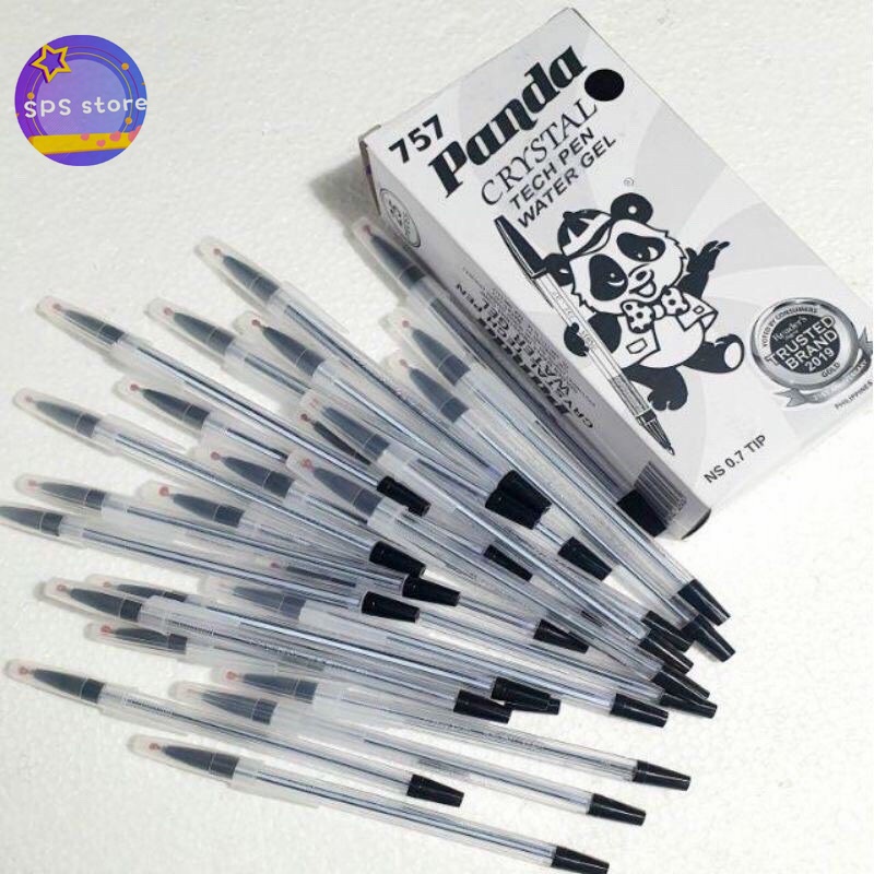 Panda crystal techpen water gel 1box25pcs black blue SPS Shopee