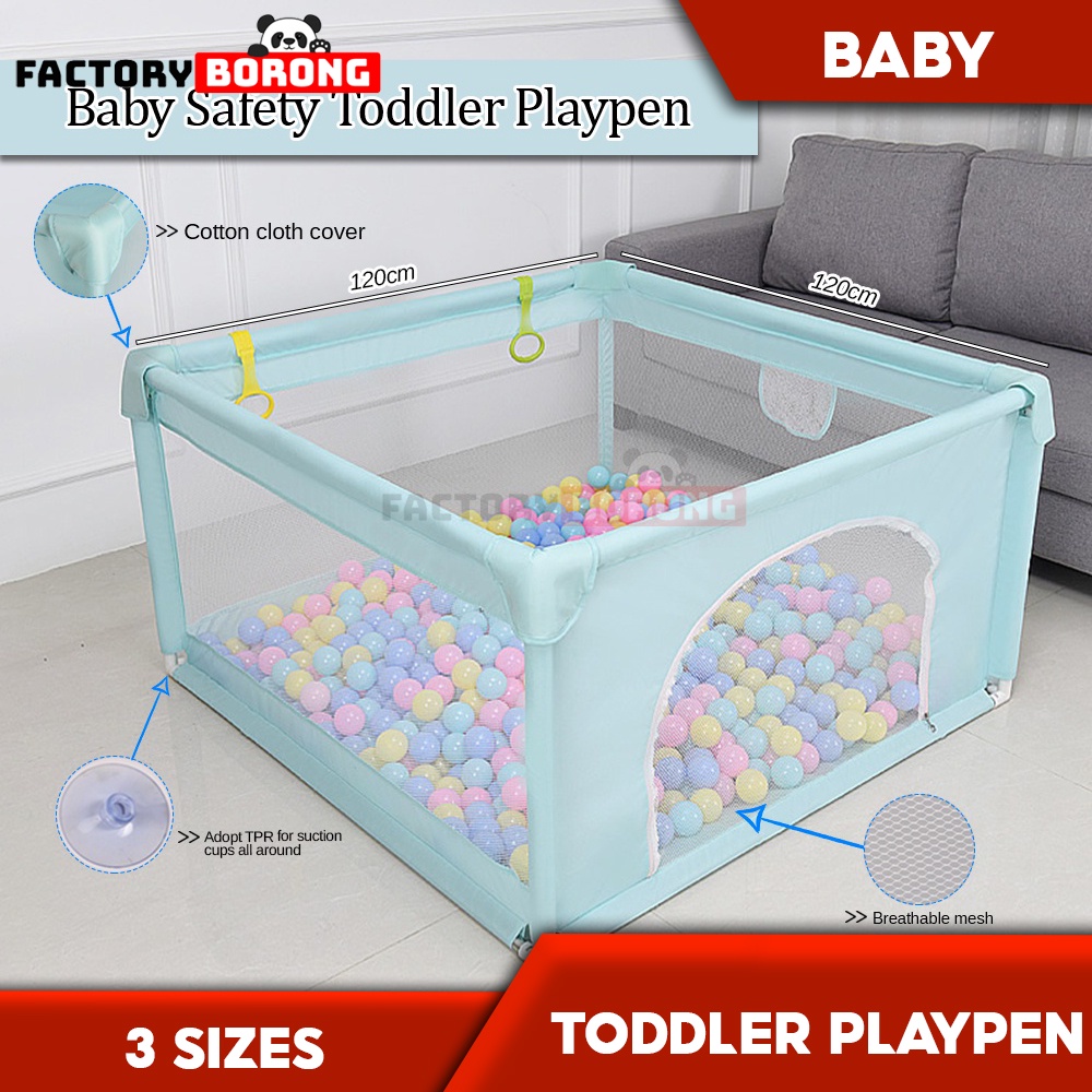 T034 Baby Safety Toddler Playpen (120 x 120cm/180 x 150cm/ 200 x 180cm