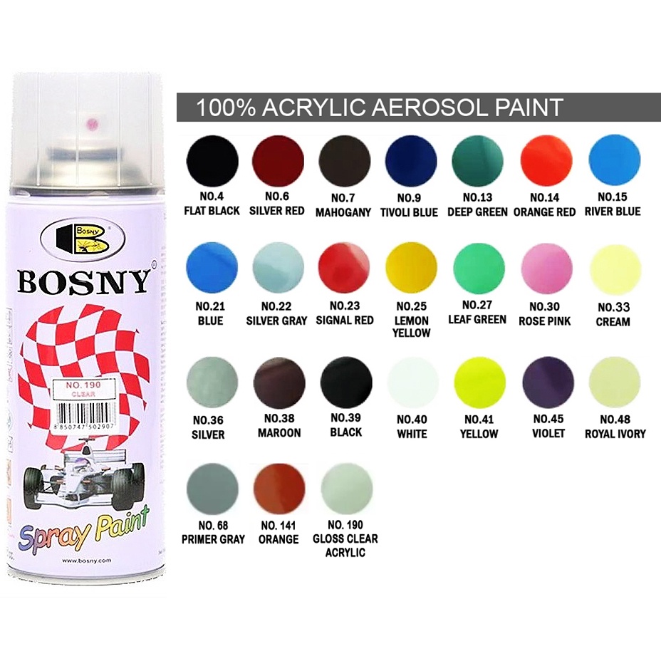 Bosny Spray Paint 400cc 300g Shopee Philippines